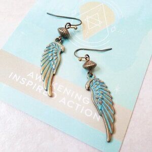 🍂🍁🍃 3/$25!   Edgy Bird of Prey & Raptor Wings - Patina Painted Bronze Wings